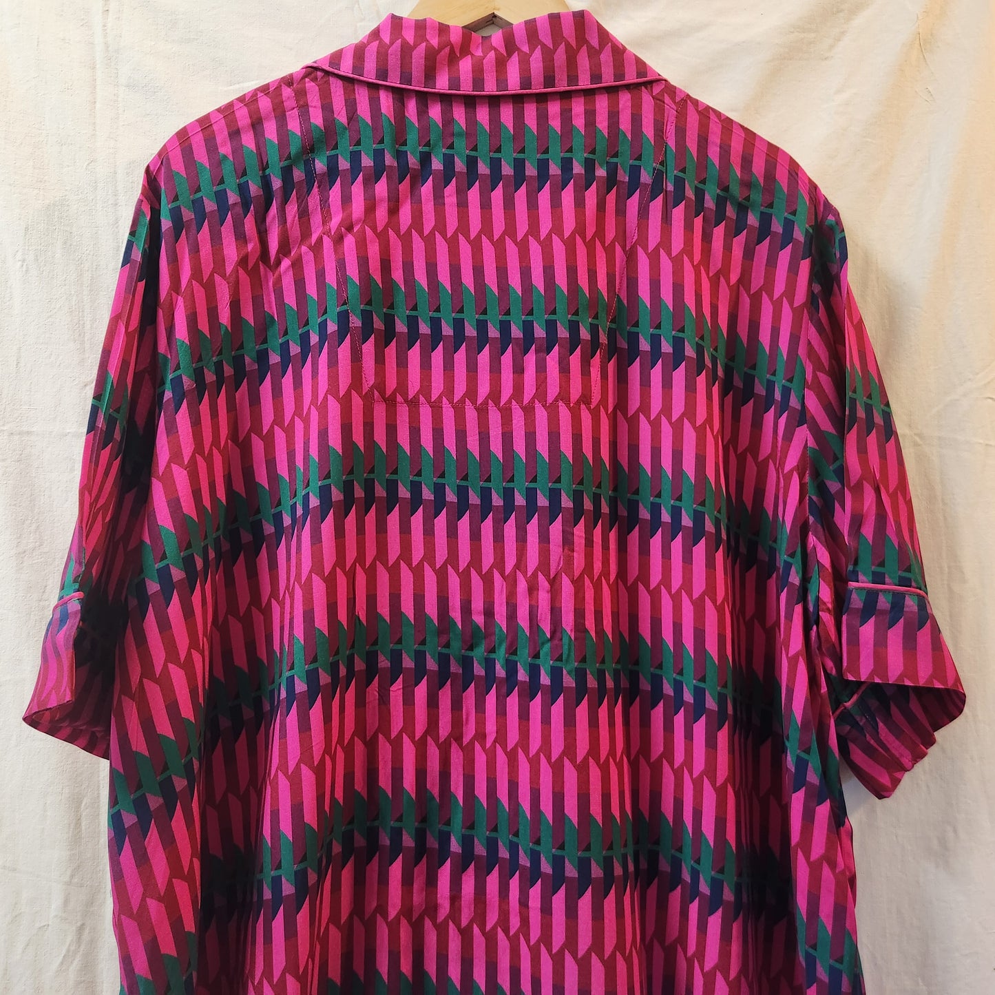 BNWT Sussan Pink Geometric Viscose Pyjama Set | BCNA Edition | XXXL