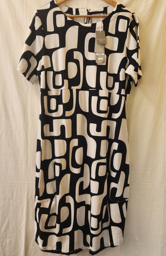 BNWT Regatta Petites Organic Cotton Geometric Print Midi Dress Size 14