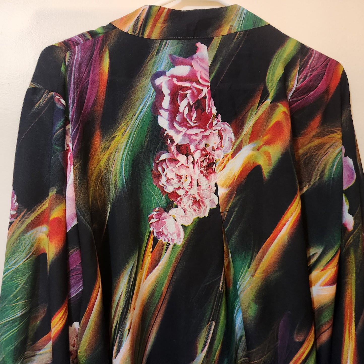 Tatiana Jewel Victorian Inspired Floral Midi Dress Black Pink Green Long Sleeve Belted