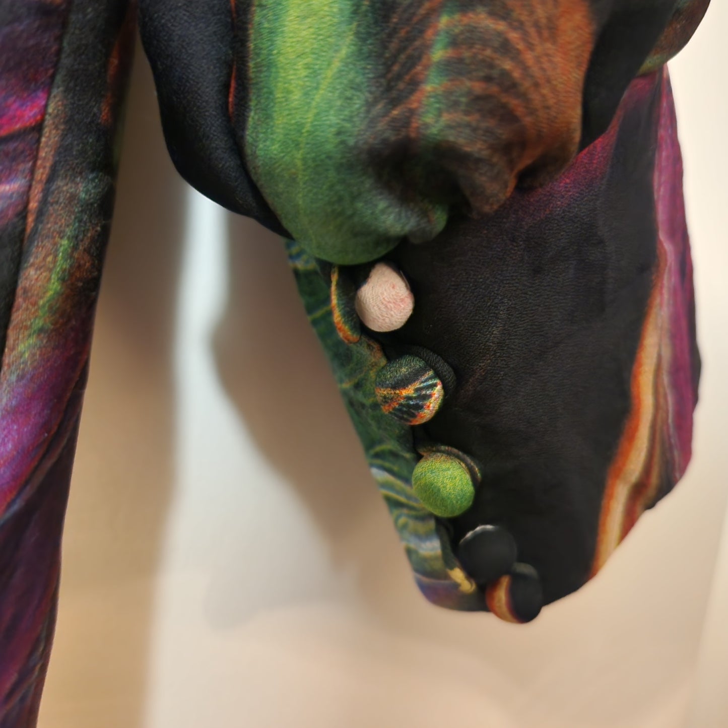 Tatiana Jewel Victorian Inspired Floral Midi Dress Black Pink Green Long Sleeve Belted