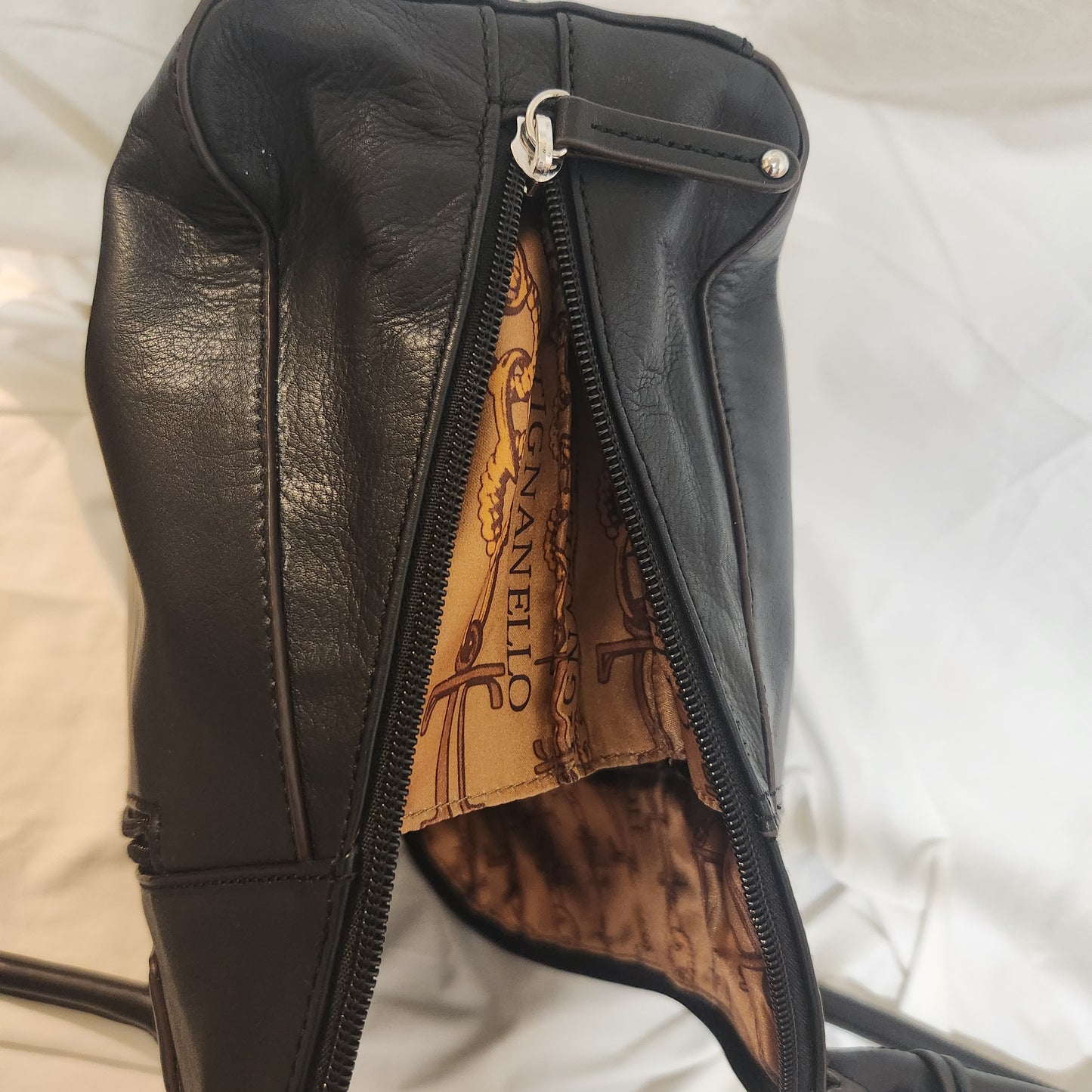 Tignanello Black Shoulder Handbag | Multi-Compartment Tote | Excellent Condition