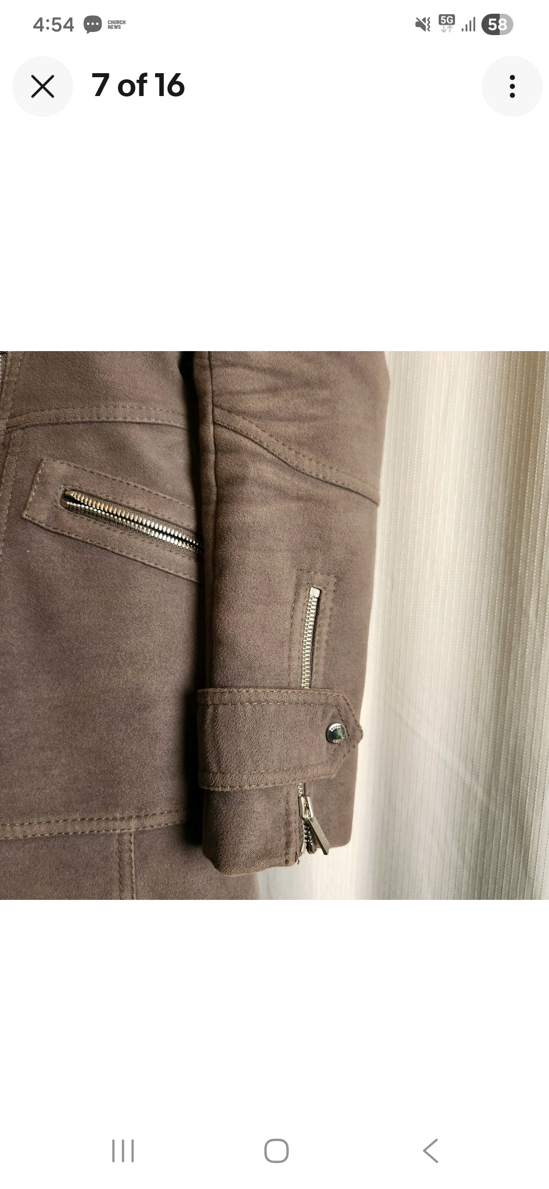 Karen Millen Faux Suede Asymmetric Zip Long Coat - Taupe Grey - UK 8