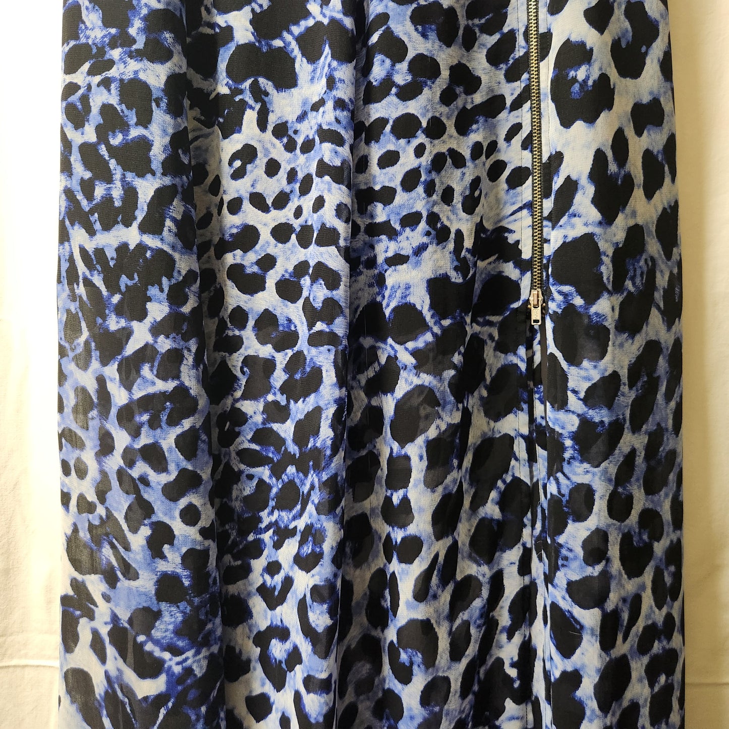 T by Bettina Liano Blue Abstract Animal Print Zip Detail Skirt Size 10