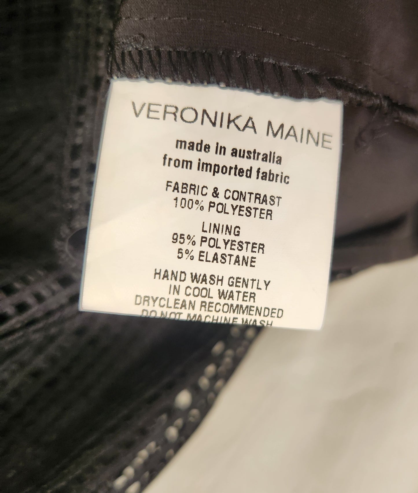 Veronika Maine Black Mesh Detail Dress | Made in Australia | Size 6
