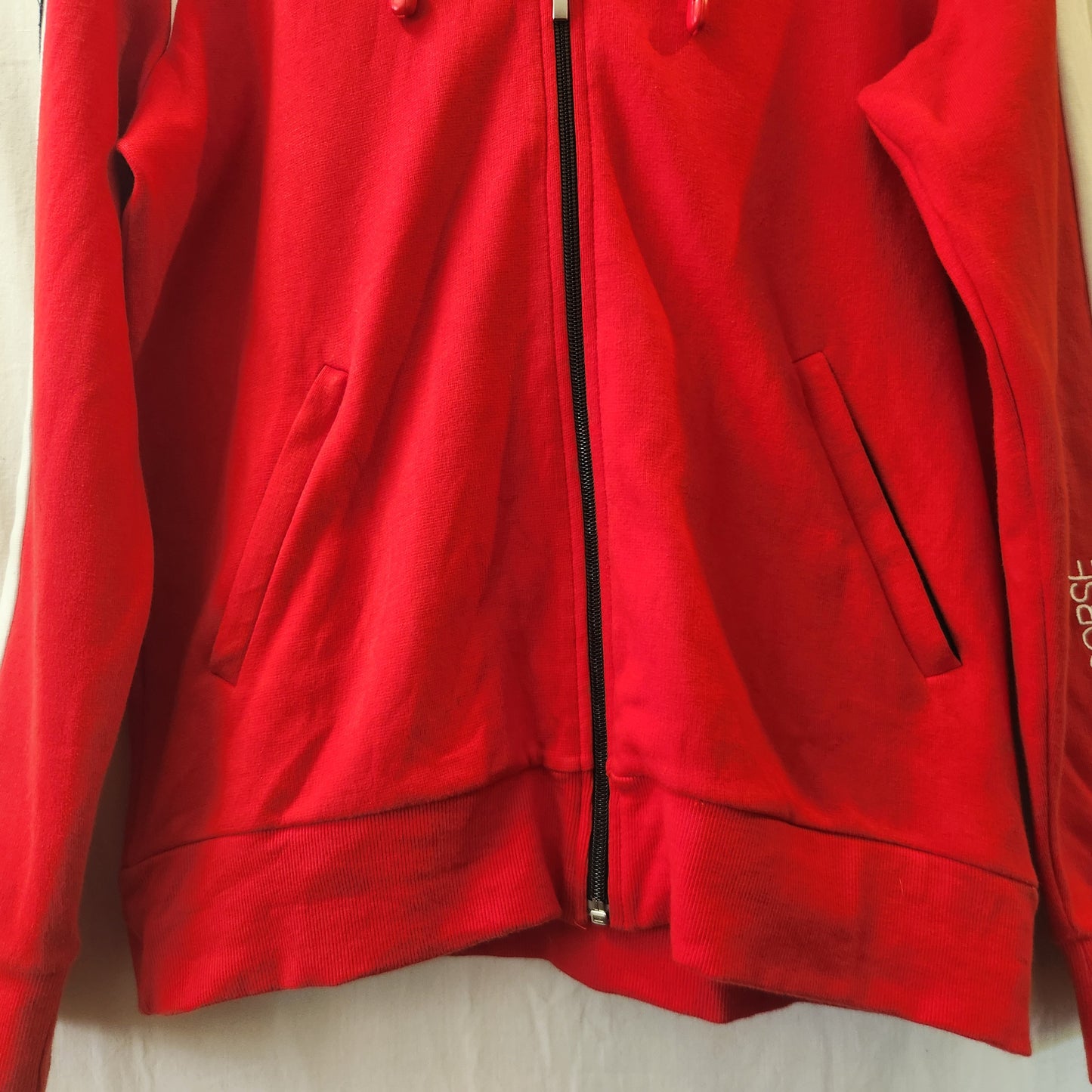 Ducati Corse Full Zip Hoodie Red Italian Stripe Logo Jacket | Medium
