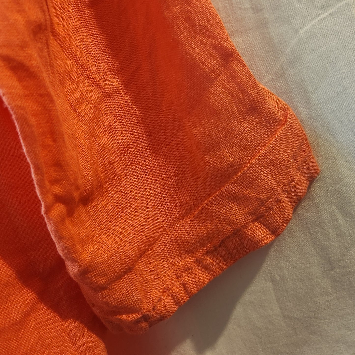 La Strada Fernanda 100% Linen Blouse Coral Size XL Made in Italy NWT