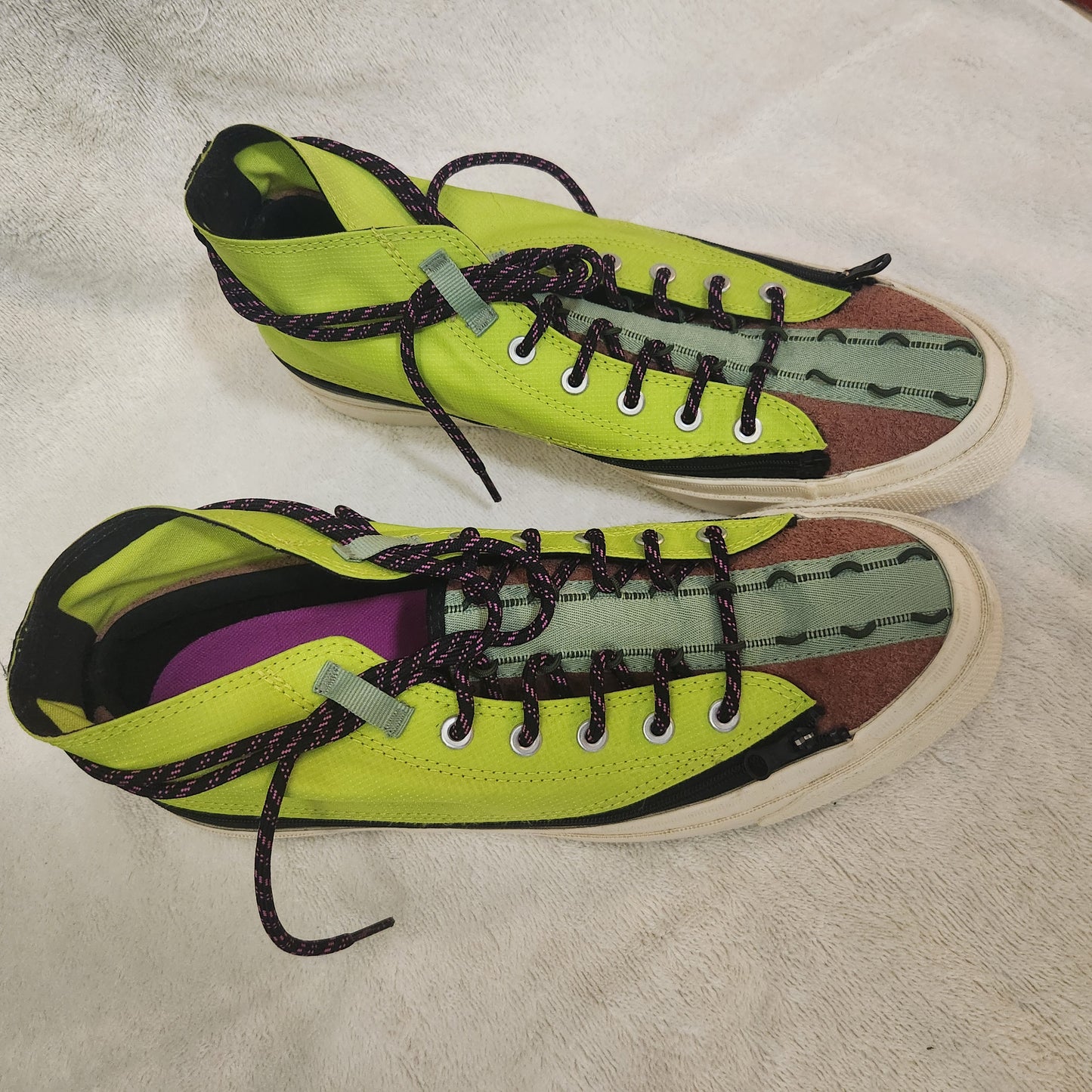 Converse Chuck 70 Utility Zip Low Top Sneakers Lime Green Multi Colour Men's US 9 / Women's US 11