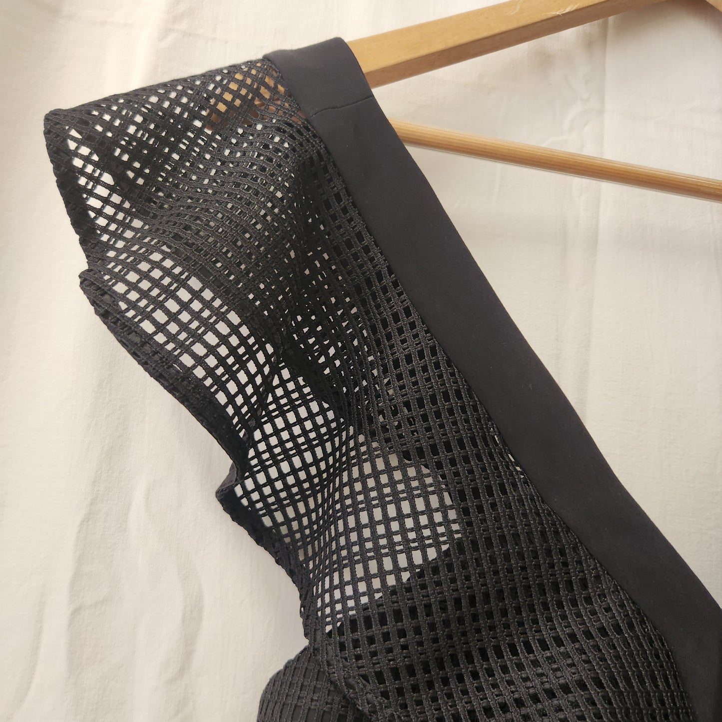 Veronika Maine Black Mesh Detail Dress | Made in Australia | Size 6