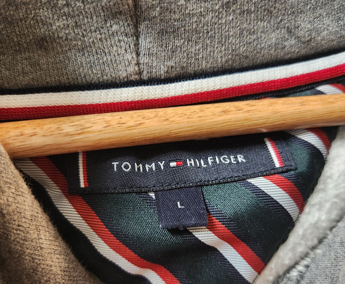 Tommy Hilfiger Heritage Crest Hoodie Grey Fleece Pullover | Women's L