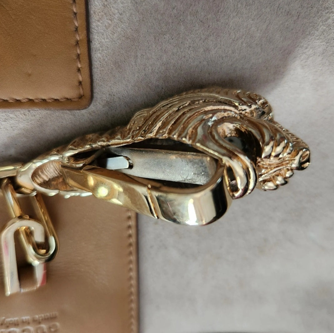 Authentic Gucci Tom Ford Tiger Charm Suede & Leather Shoulder Bag – Made in Italy