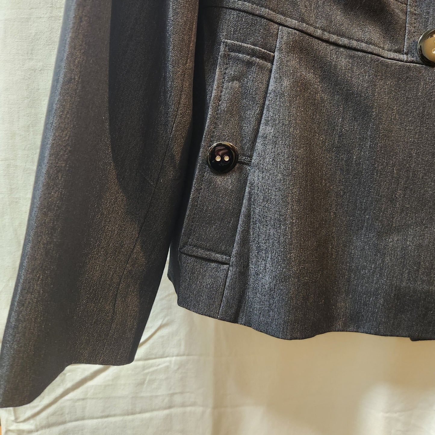 Calvin Klein Stretch Charcoal Double Breasted Blazer Women's Size 16W Tailored Jacket