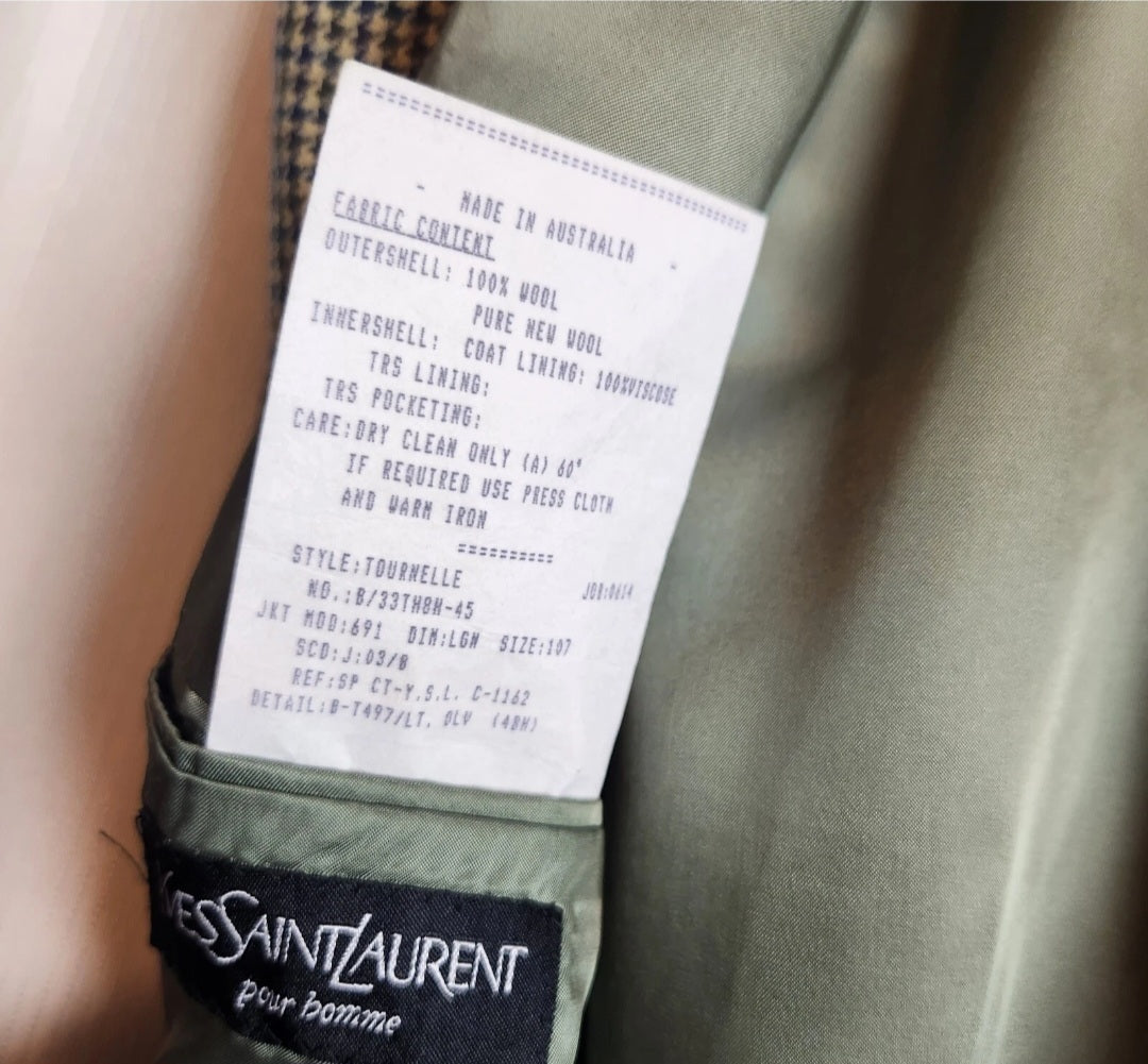 YVES SAINT LAURENT Rare Men’s Blazer Jacket Pure New Wool Classic 107 XL