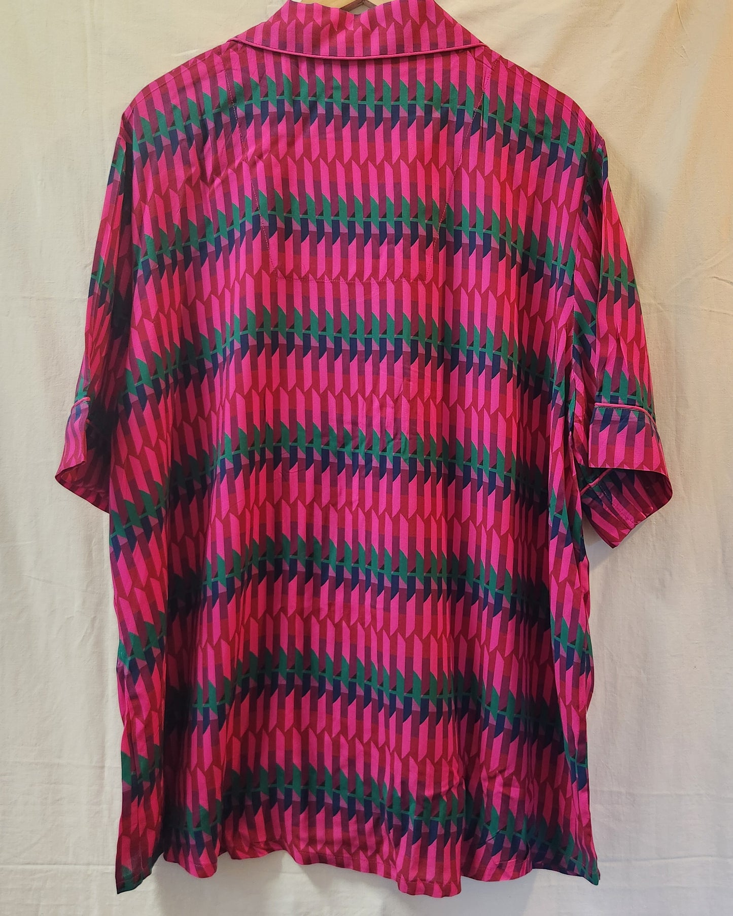 BNWT Sussan Pink Geometric Viscose Pyjama Set | BCNA Edition | XXXL