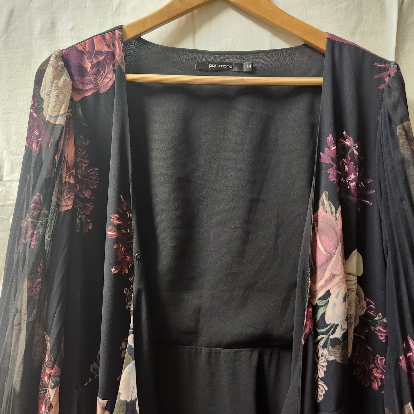 Portmans Floral Pleated Wrap Dress – Size 14