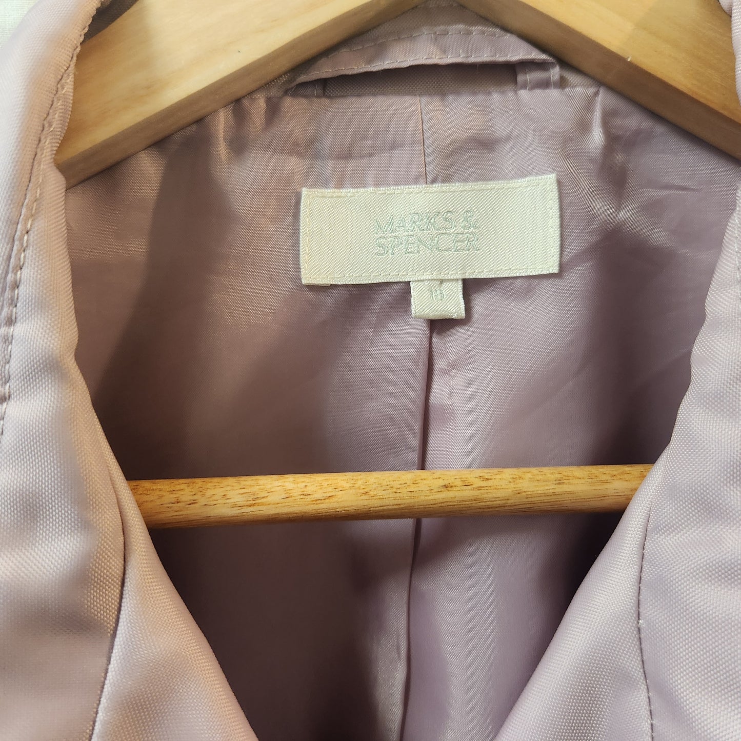 Marks & Spencer Dusky Rose Trench-Style Jacket UK 18 | Double-Breasted