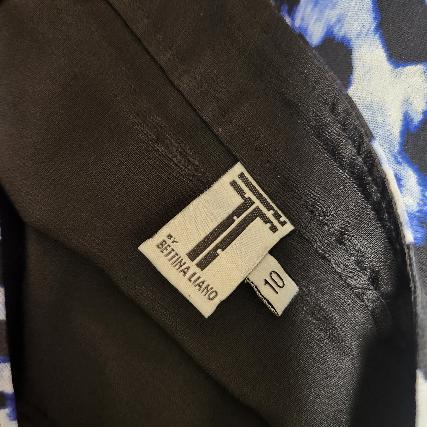 T by Bettina Liano Blue Abstract Animal Print Zip Detail Skirt Size 10