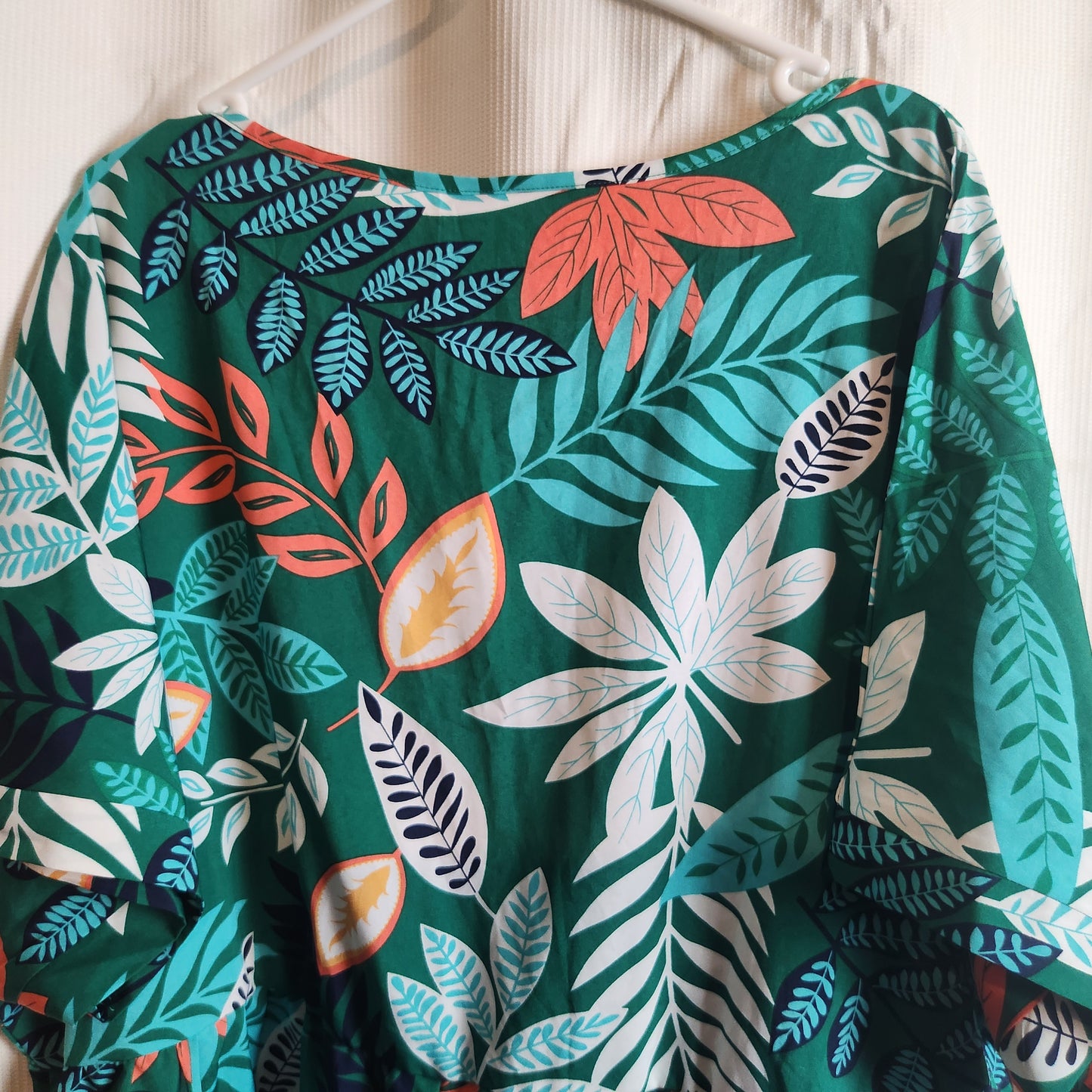 Emery Rose Tropical Leaf Print V-Neck Shift Dress | 4XL | BNWT