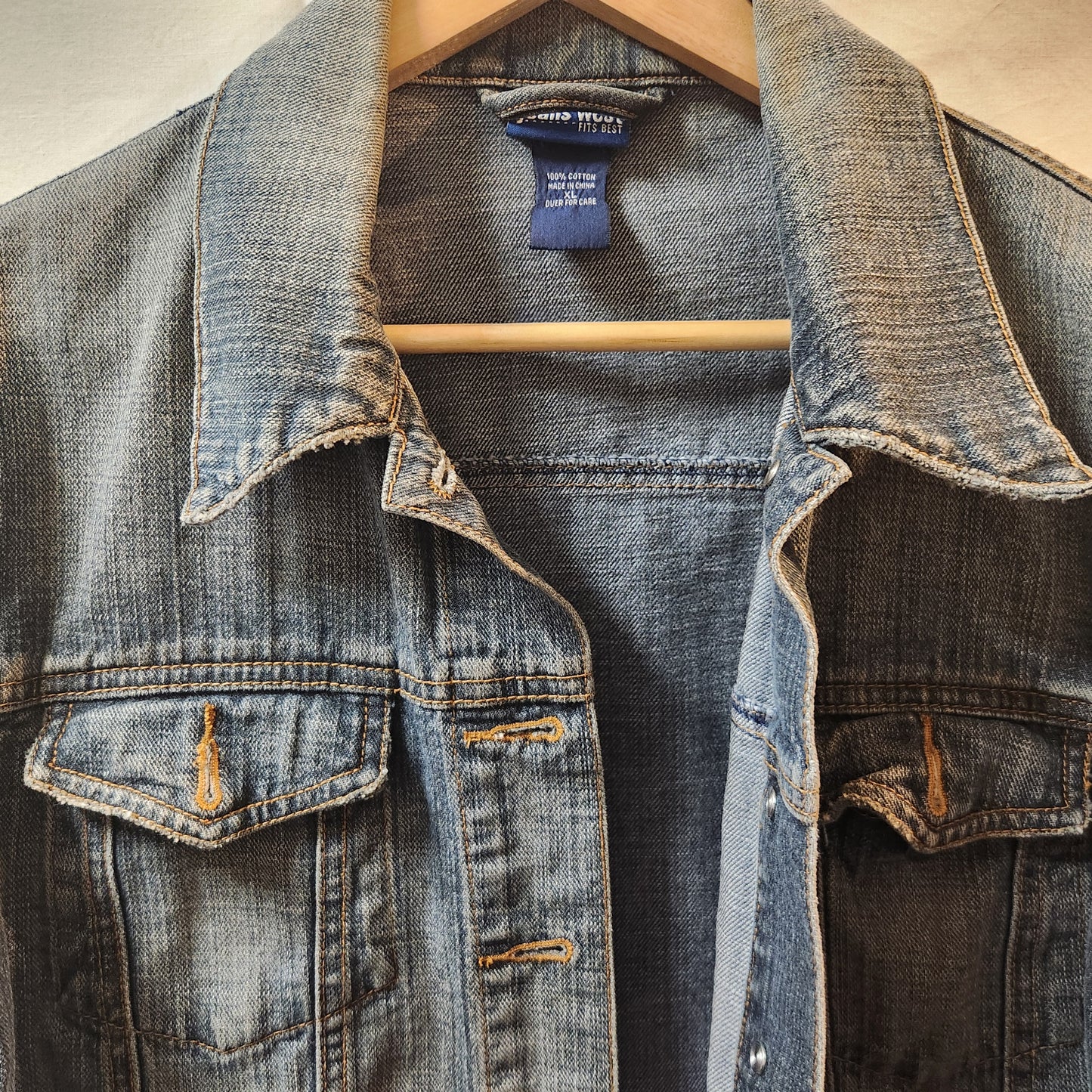 Jeans West Women's Blue Denim Jacket XL | Classic Vintage Wash 100% Cotton