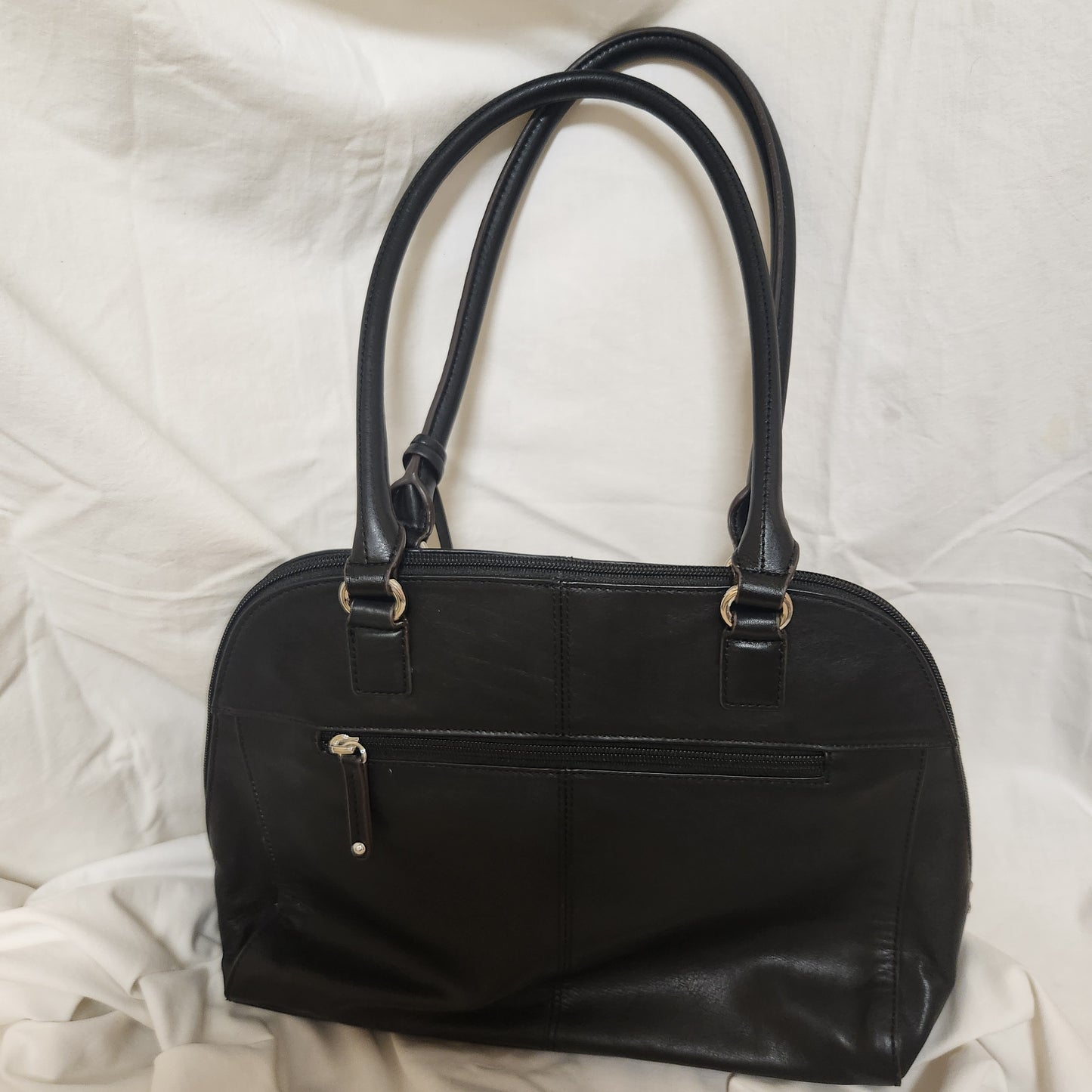 Tignanello Black Shoulder Handbag | Multi-Compartment Tote | Excellent Condition