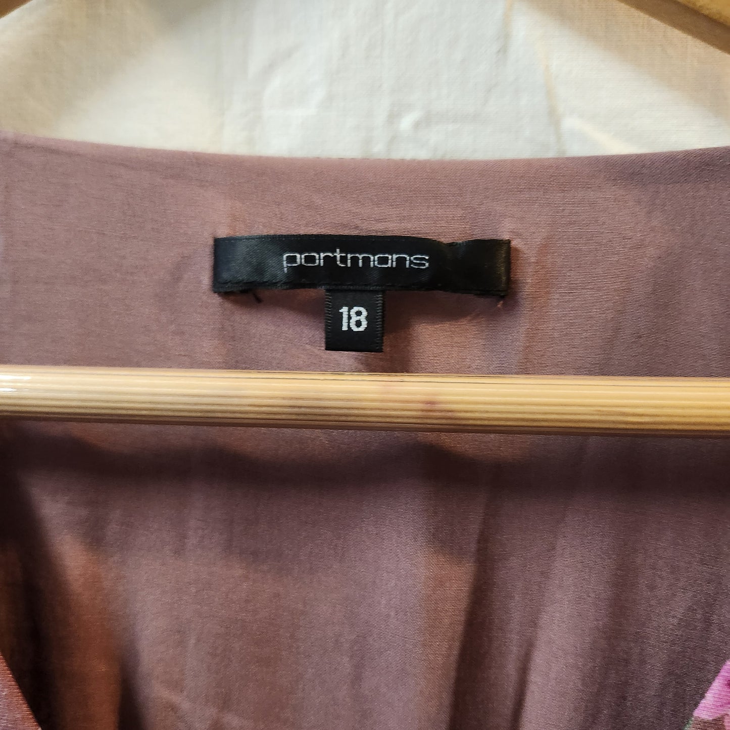 Portmans Floral Maxi Dress | Mauve Button Front Belted | Size 18