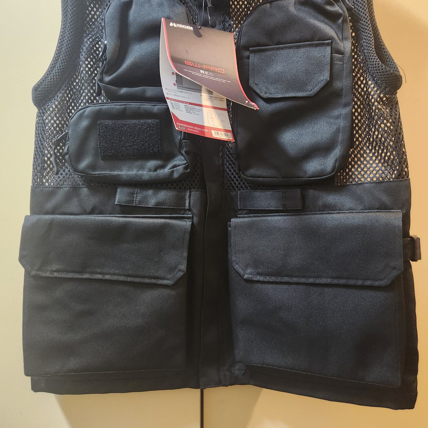 Hakuba GW-PRO RED Professional Cameraman Mesh Vest Black Size L BNWT Photography Utility Vest