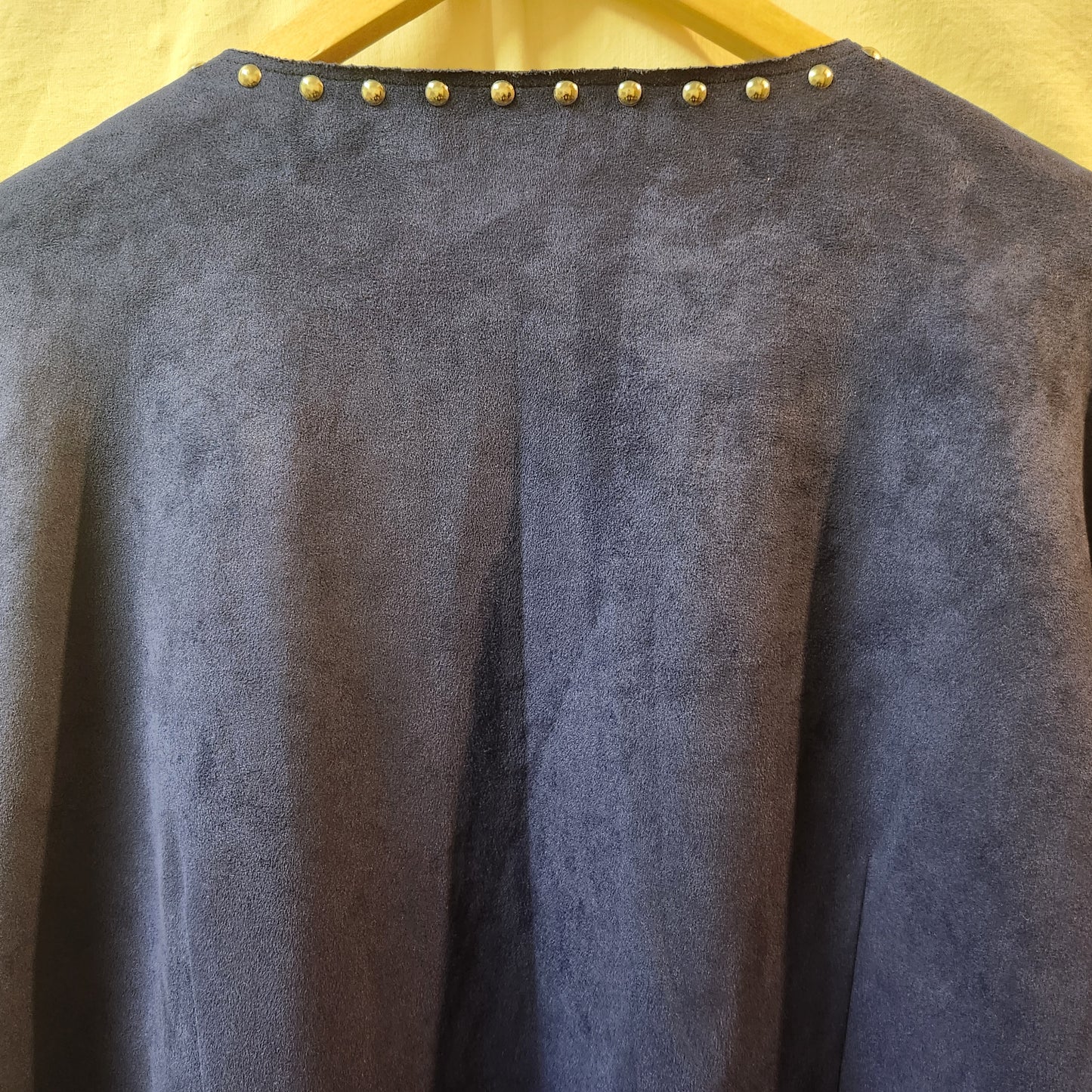 Noni B Royal Blue Faux Suede Studded Open Front Jacket Size 14 Women's