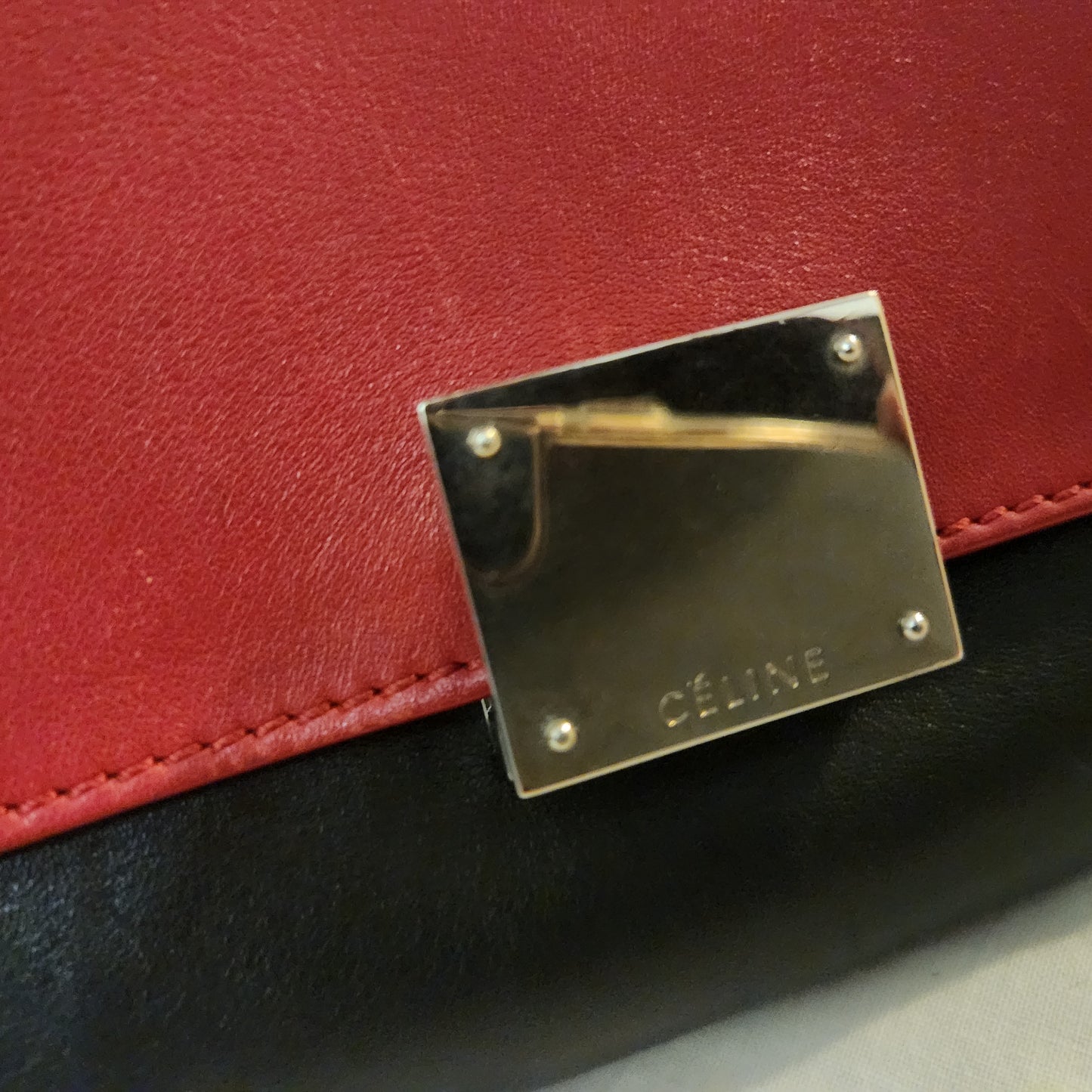 Authentic CELINE Medium Frame Bag Tri-Colour Smooth Calfskin Leather – Made in Italy
