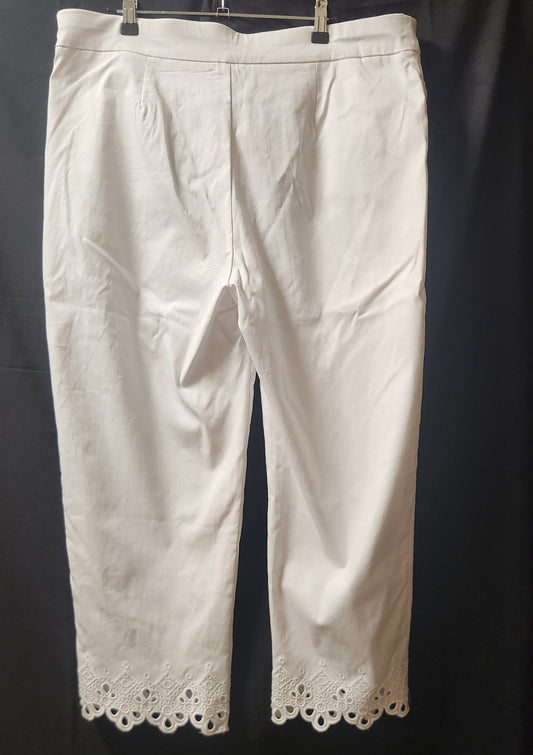 Gordon Smith White Crop Pants – Size 18 (Brand New With Tags)