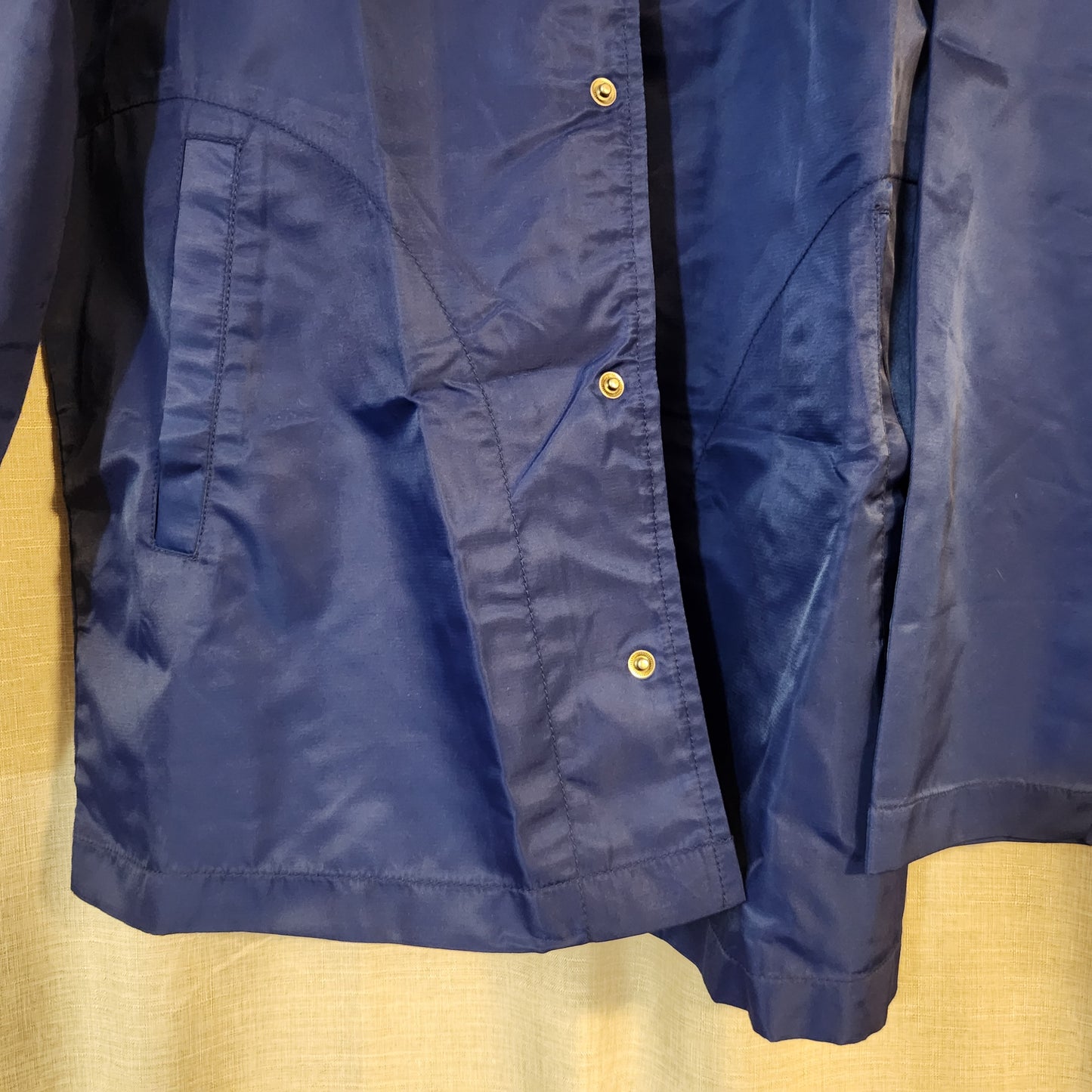 Replay Blue Jeans Inc Coach Jacket Blue Embroidered Logo Snap Front Size M Vintage Style