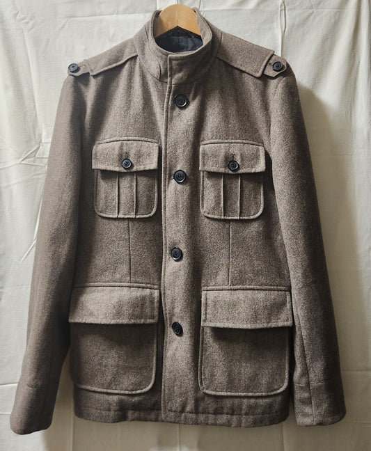 Barkers Men's Wool Blend Field Jacket Size M | Taupe Military Style Coat