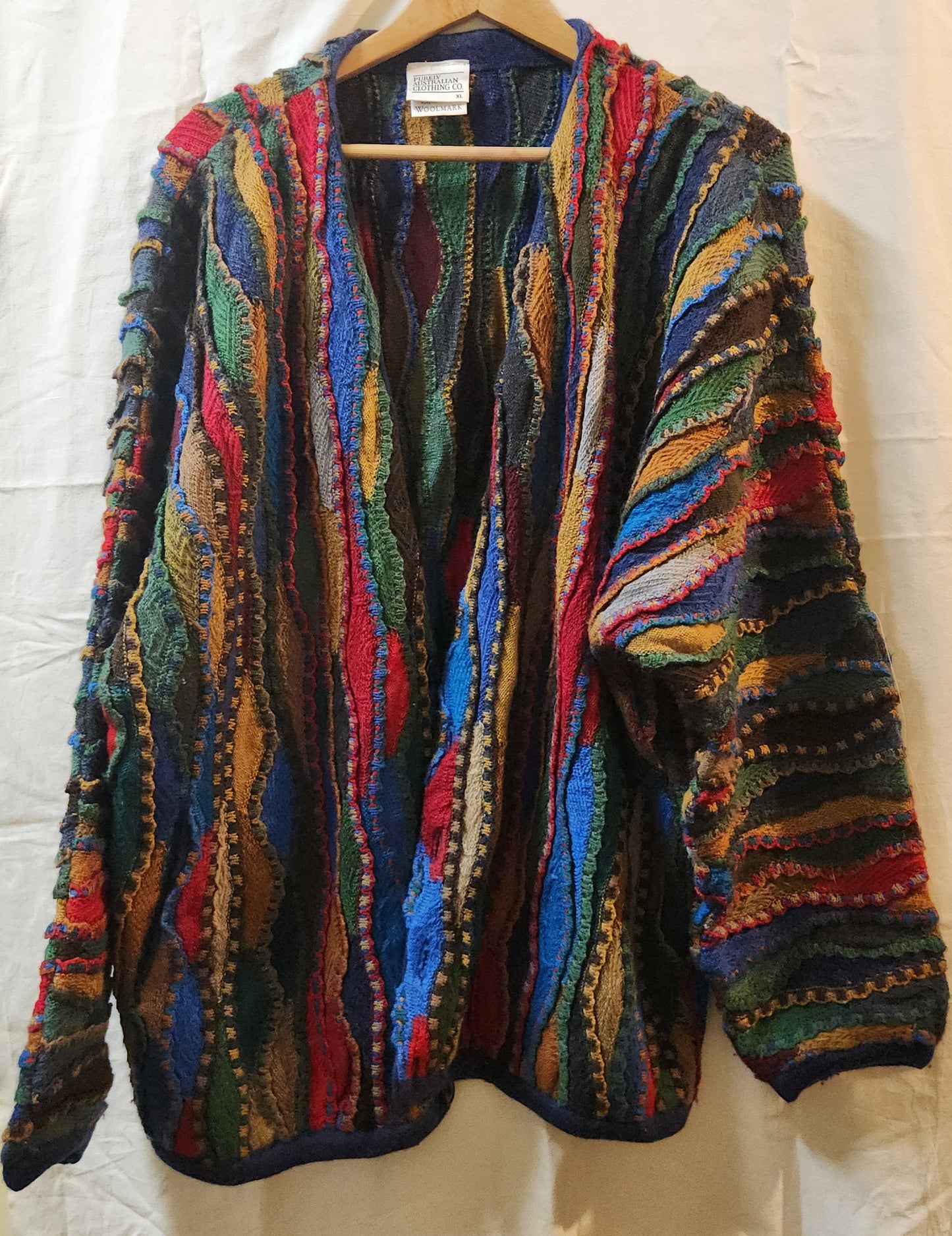 Vintage Purely Australian Woolmark Cardigan | Made in Australia | XL