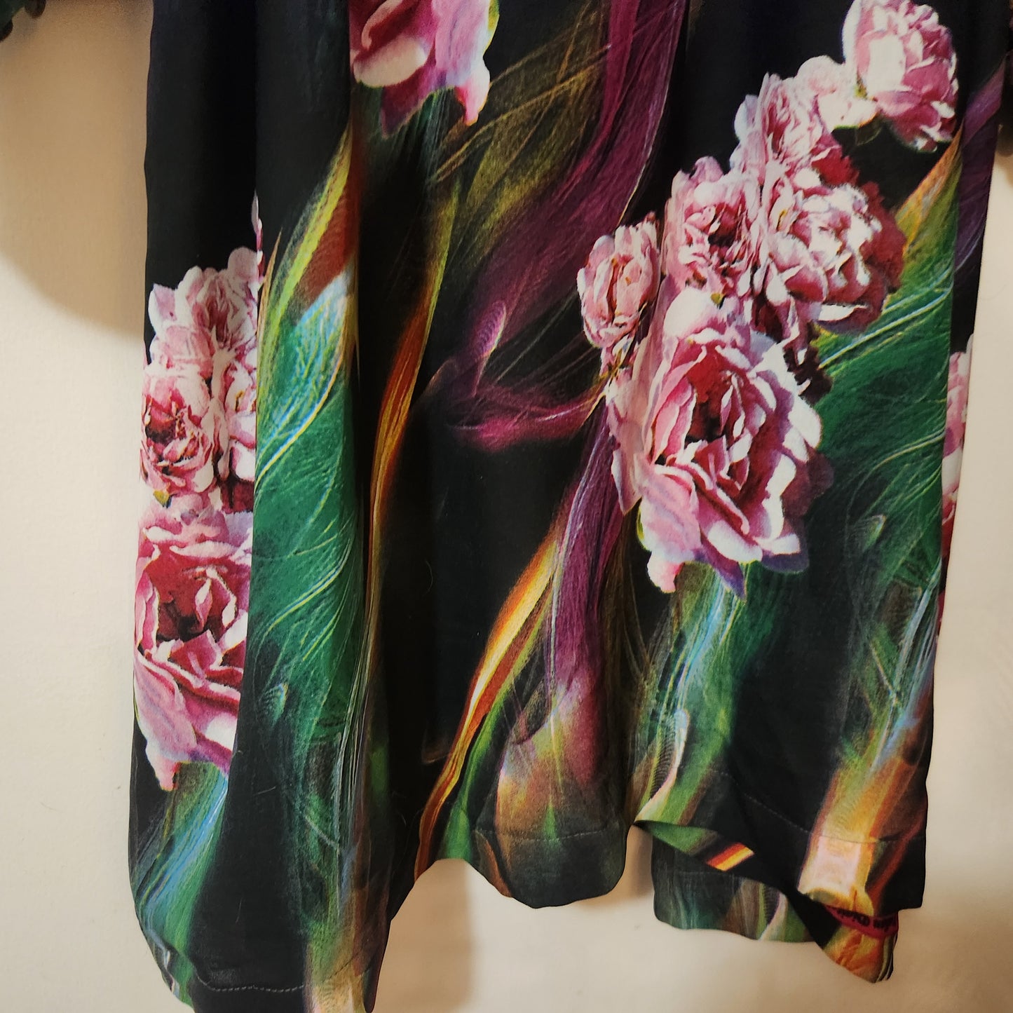 Tatiana Jewel Victorian Inspired Floral Midi Dress Black Pink Green Long Sleeve Belted