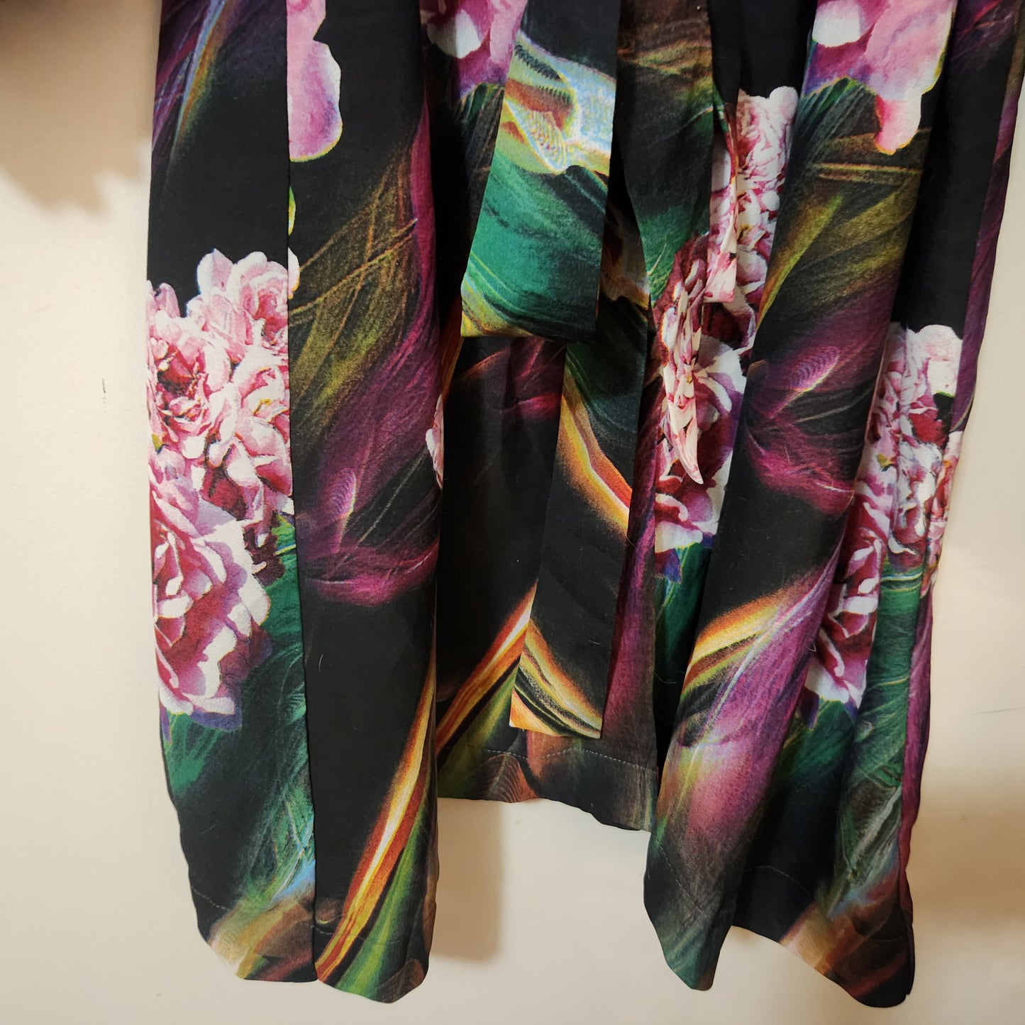 Tatiana Jewel Victorian Inspired Floral Midi Dress Black Pink Green Long Sleeve Belted