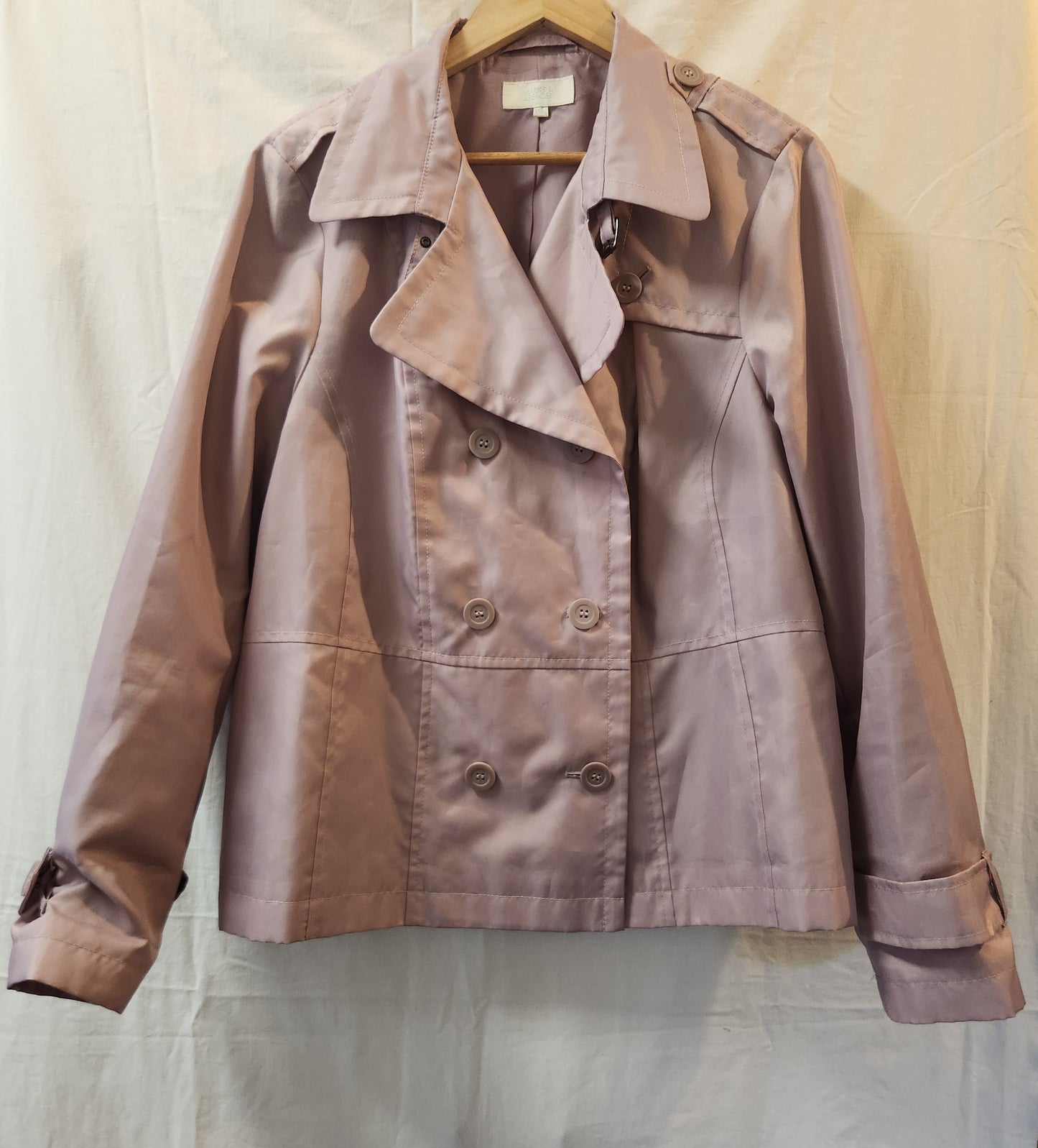 Marks & Spencer Dusky Rose Trench-Style Jacket UK 18 | Double-Breasted