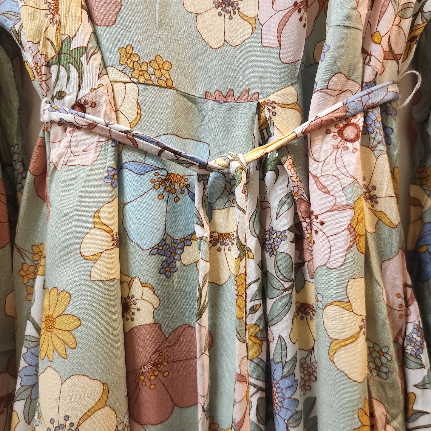Bohemian Traders Floral Balloon Sleeve Maxi Dress Size M/L NWT