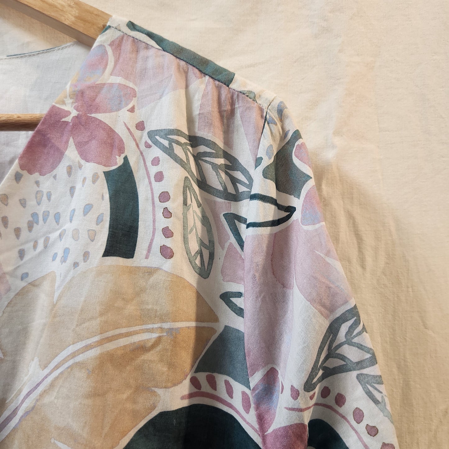 Yarra Trail Watercolour Blooms Cotton Tiered Midi Dress Size 18 NWT