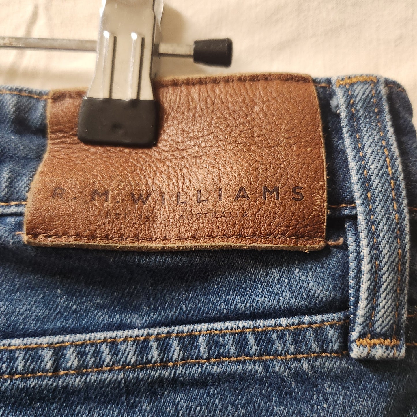 R.M. Williams Premium Denim Jeans Women's Blue Straight Leg Size 39cm Waist