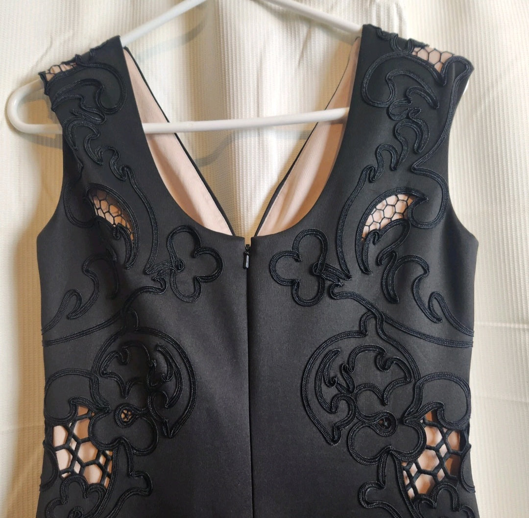 Phase 8 (Collection 8)Black Embellished Midi Dress Size 12 Cocktail Formal Evening Dress