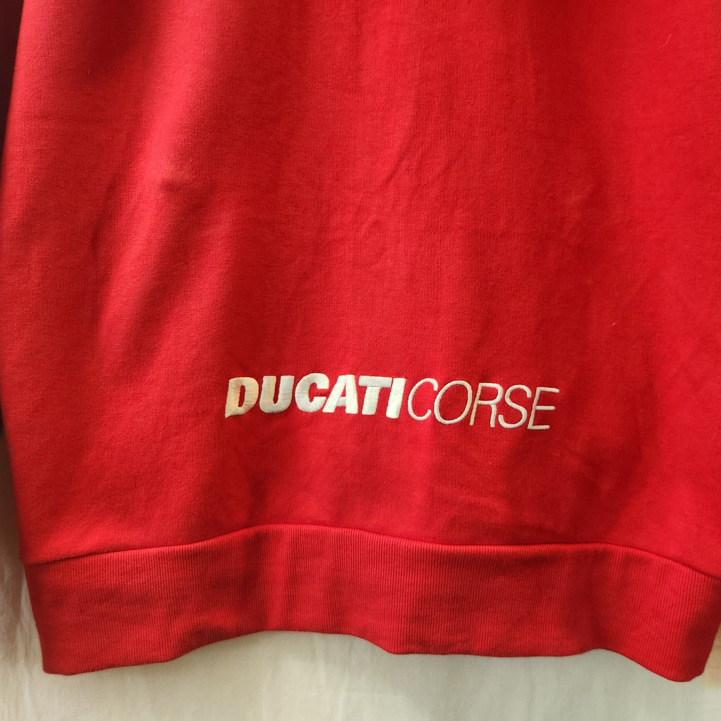 Ducati Corse Full Zip Hoodie Red Italian Stripe Logo Jacket | Medium