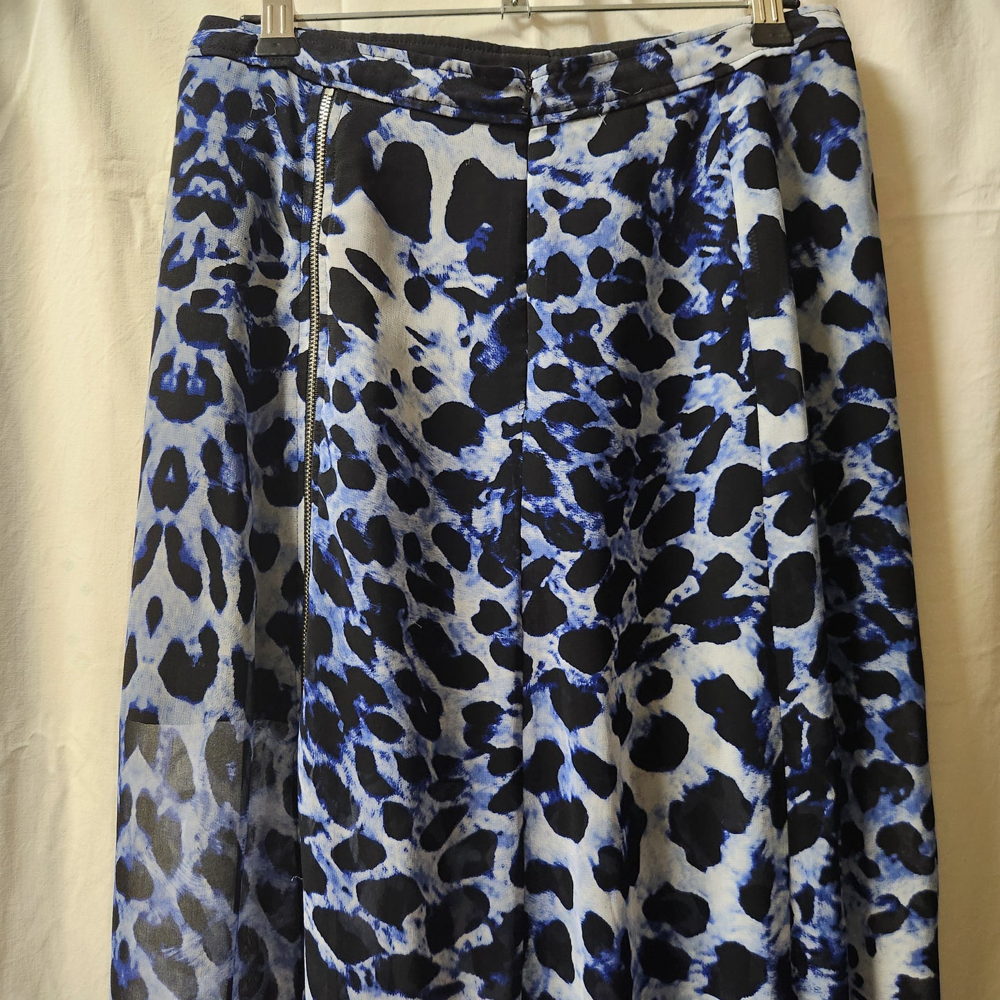 T by Bettina Liano Blue Abstract Animal Print Zip Detail Skirt Size 10