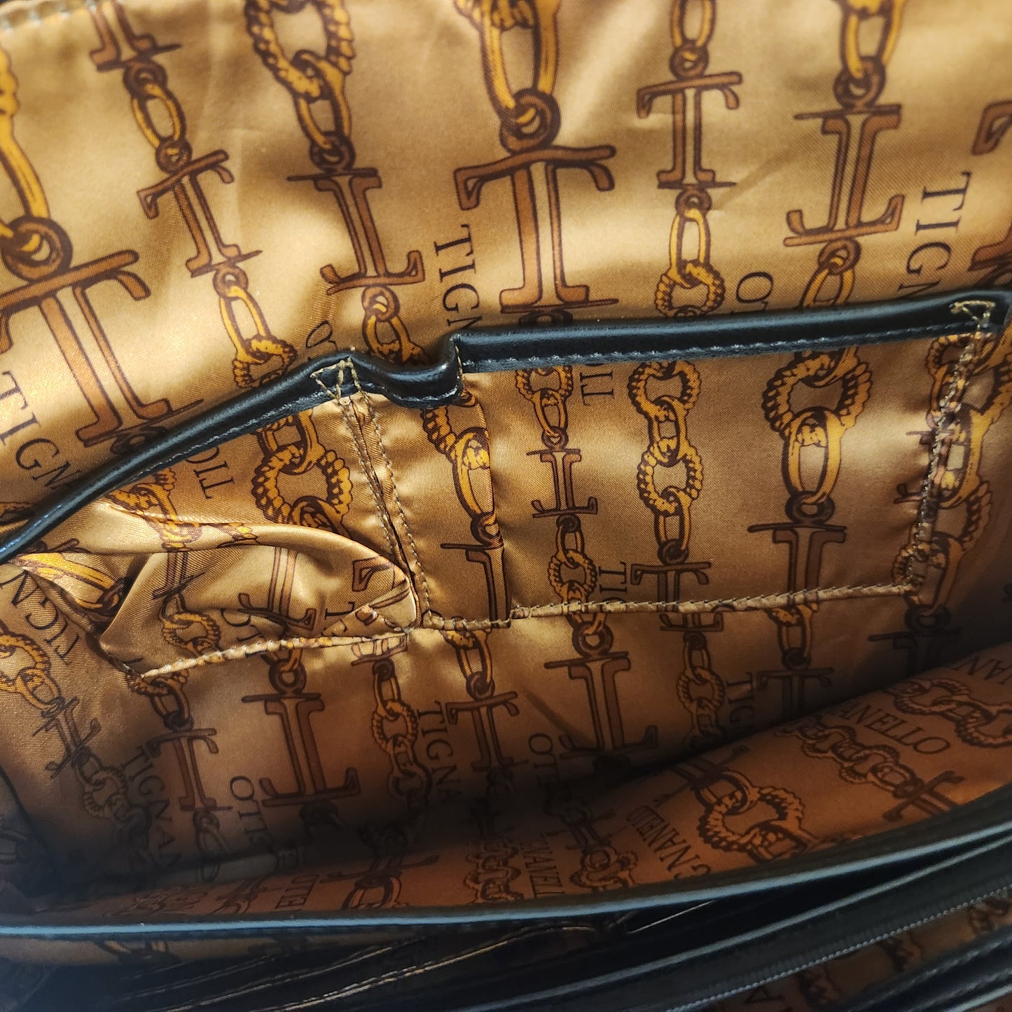 Tignanello Black Shoulder Handbag | Multi-Compartment Tote | Excellent Condition