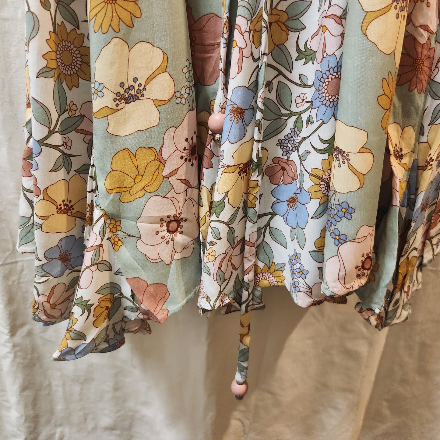 Bohemian Traders Floral Balloon Sleeve Maxi Dress Size M/L NWT