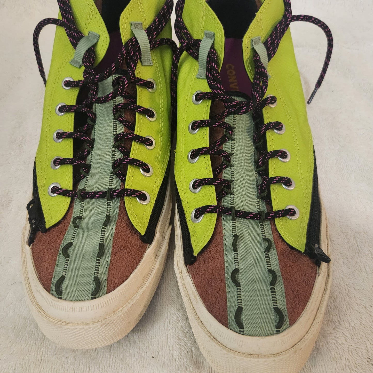 Converse Chuck 70 Utility Zip Low Top Sneakers Lime Green Multi Colour Men's US 9 / Women's US 11