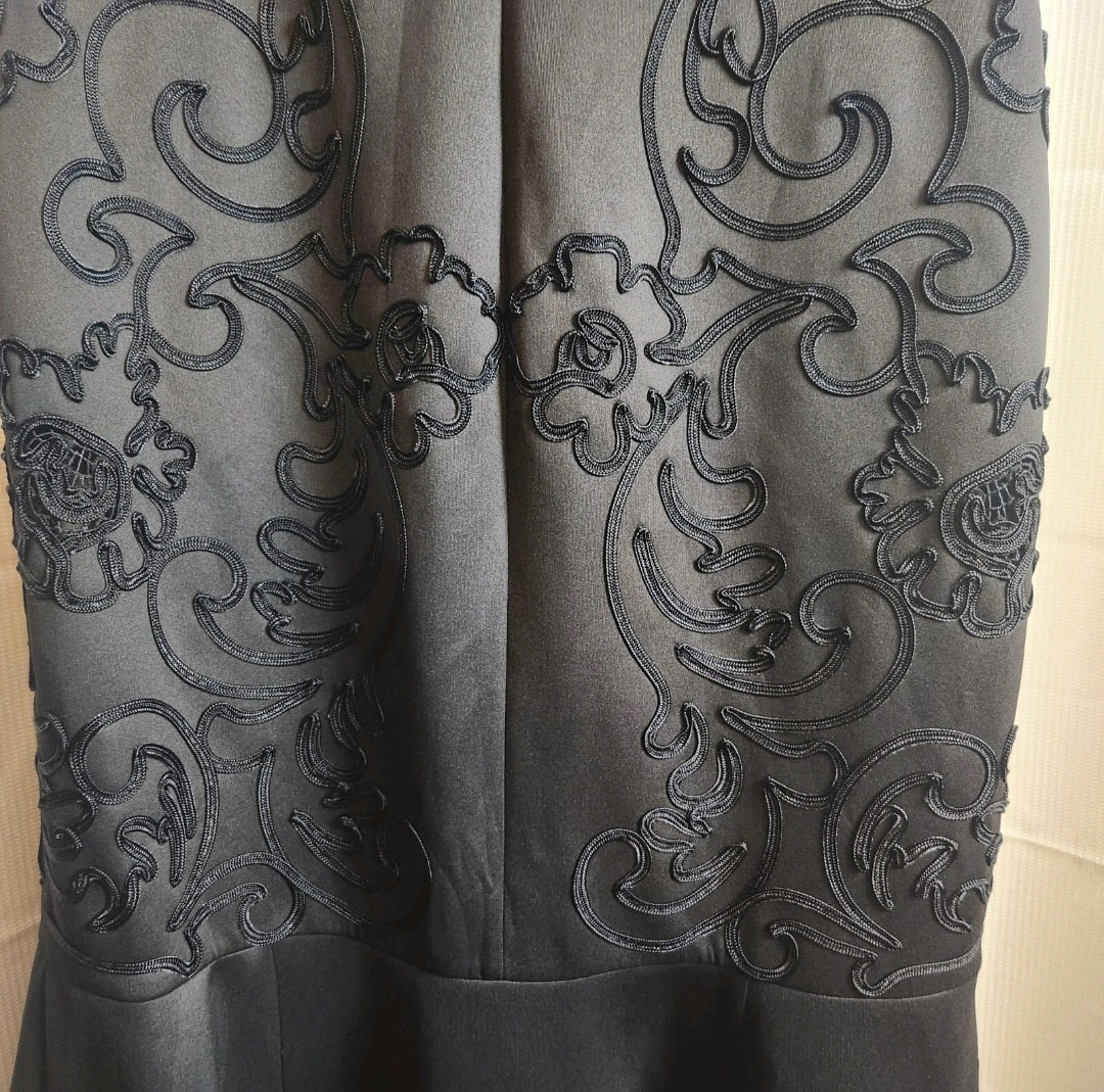 Phase 8 (Collection 8)Black Embellished Midi Dress Size 12 Cocktail Formal Evening Dress