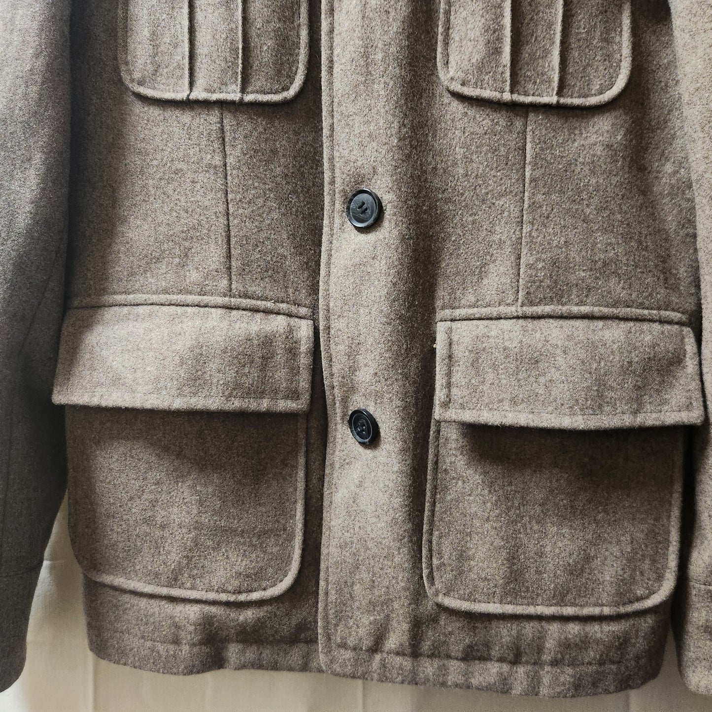 Barkers Men's Wool Blend Field Jacket Size M | Taupe Military Style Coat
