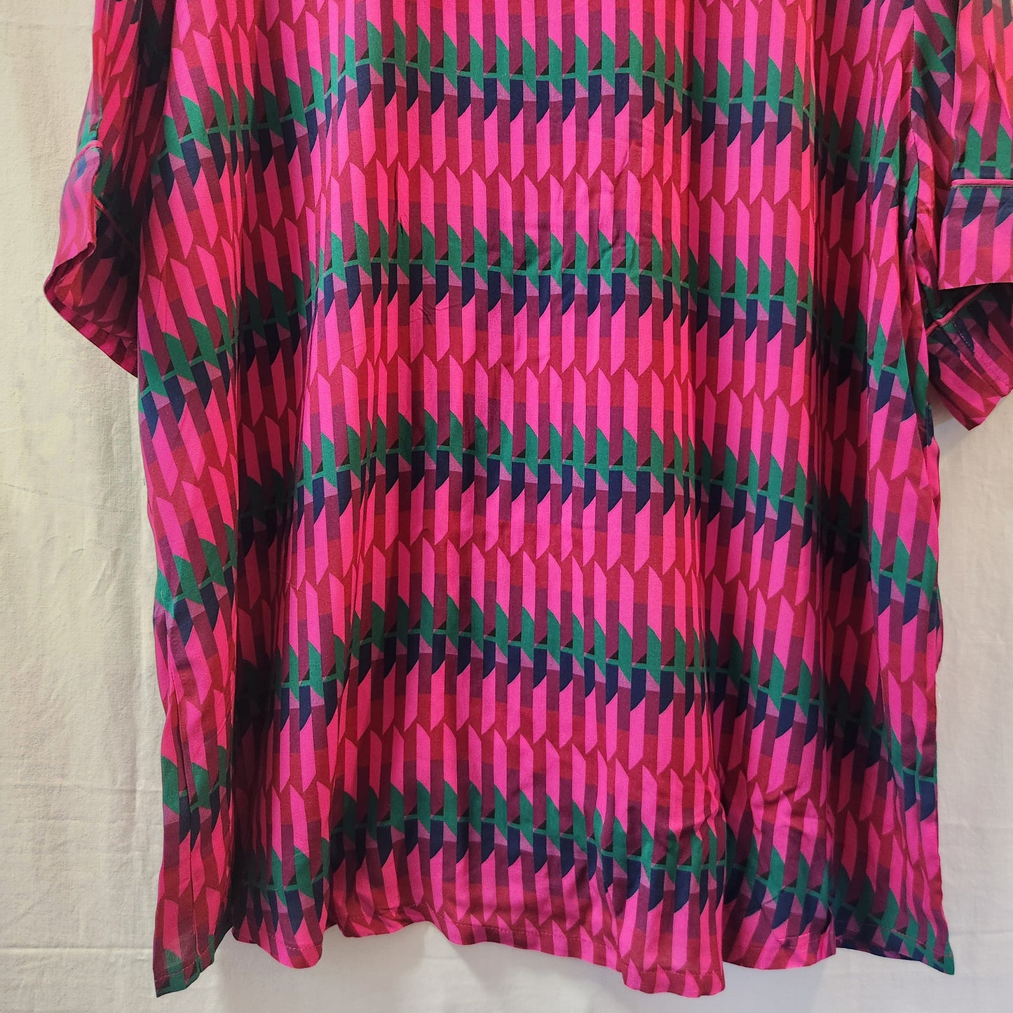 BNWT Sussan Pink Geometric Viscose Pyjama Set | BCNA Edition | XXXL