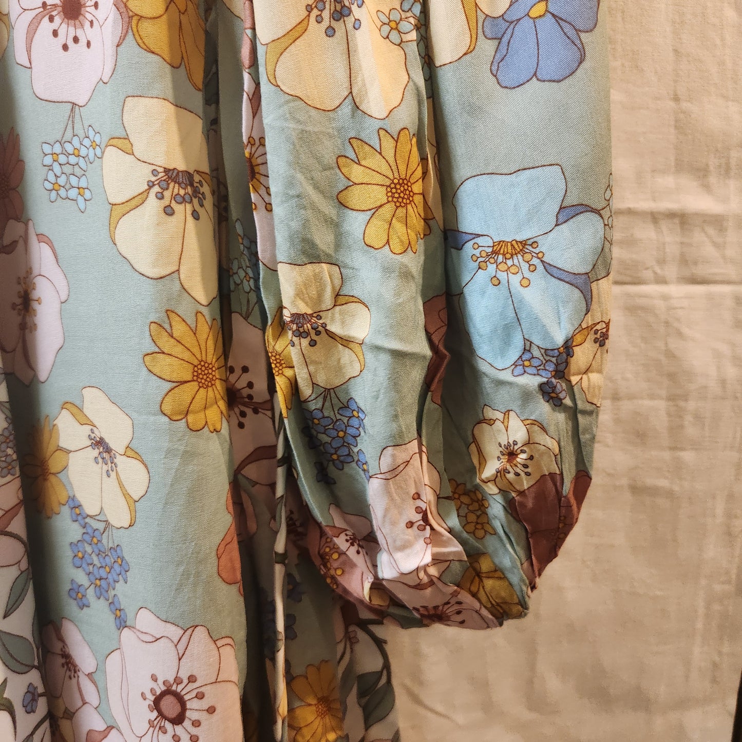 Bohemian Traders Floral Balloon Sleeve Maxi Dress Size M/L NWT