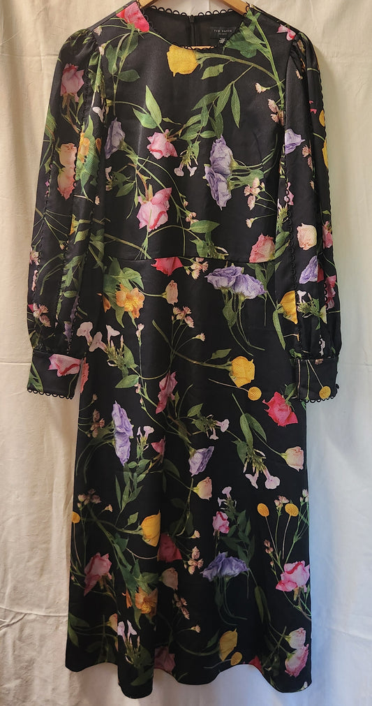 Ted Baker London Floral Midi Dress – Size 4