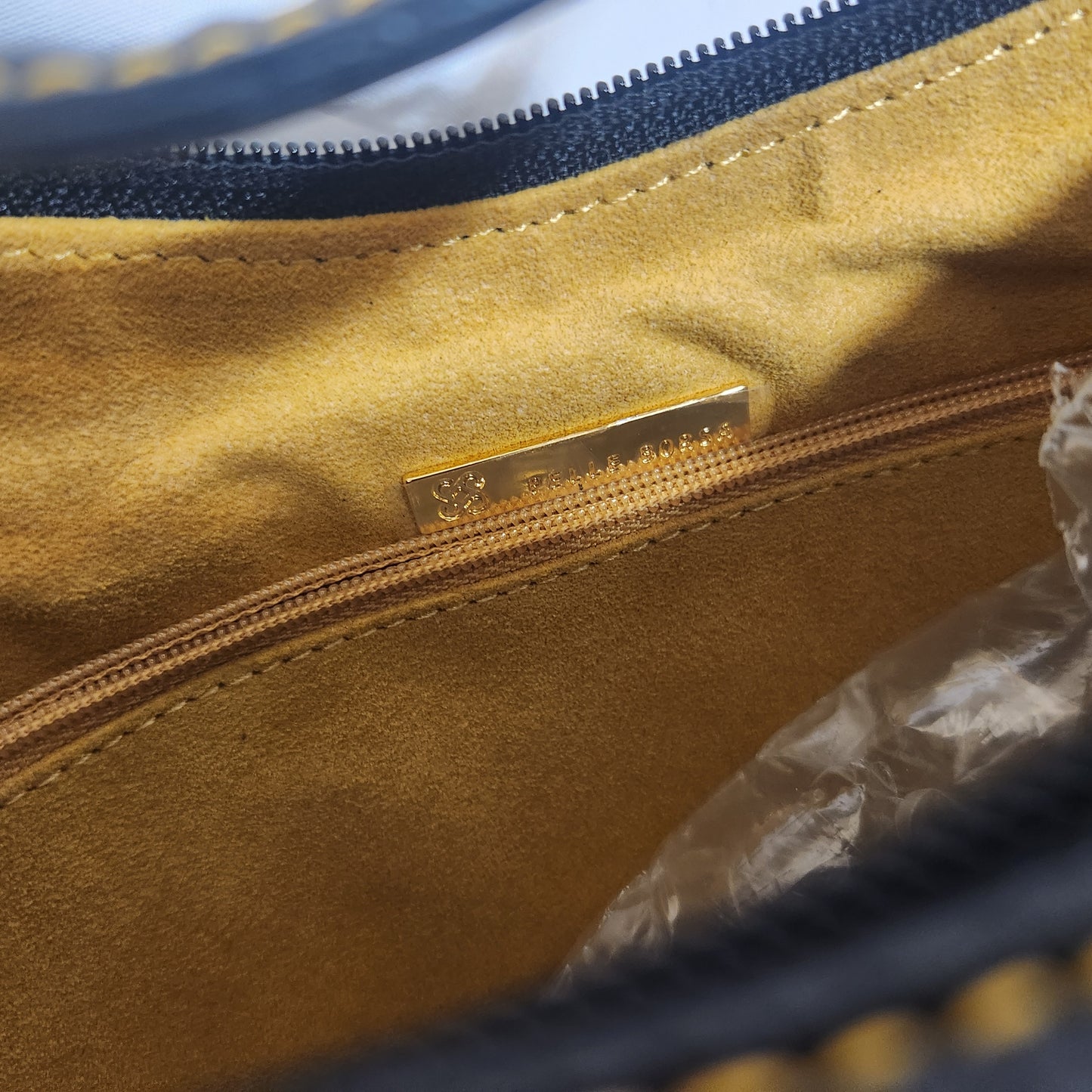 Pelle Bora Black Pebbled Leather Shoulder Bag | Gold Hardware | Dust Bag Included