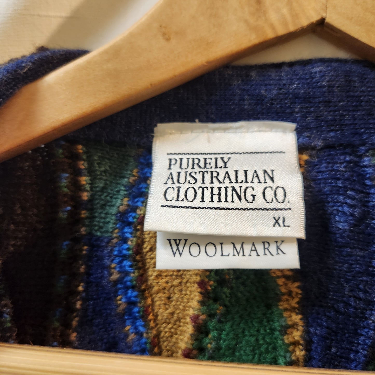 Vintage Purely Australian Woolmark Cardigan | Made in Australia | XL